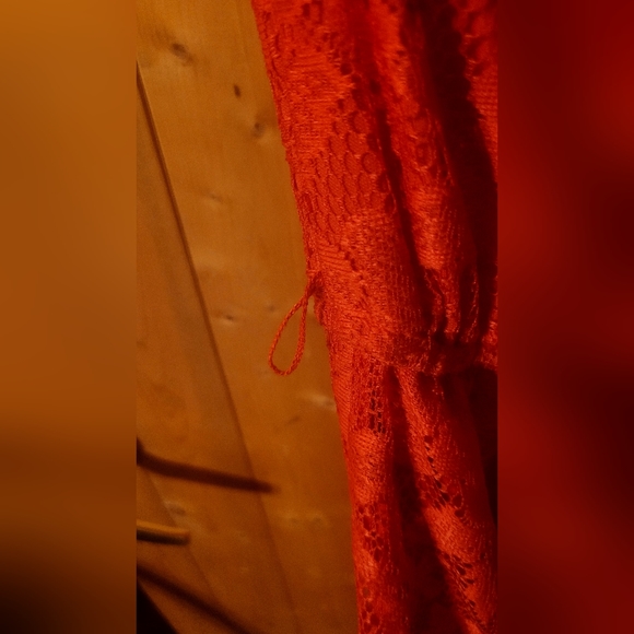 TRIXXI Small Coral Strapless Hi-Low style Lace Dress lined with belt loops EUC - Picture 6 of 8